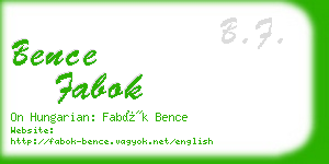 bence fabok business card